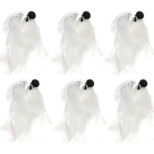 6 Pairs White Artificial Pigeon Foam Cute Small Simulated Feather Bird Prop Home Table Garden Bonsai Wedding Store Decoration