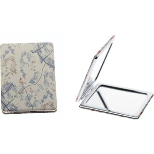 8.5*6cm Rectangle Double Side Home Portable Folding Hand Vanity Cosmetic Pocket Compact Makeup Mirror For Women Girl Kid Gift