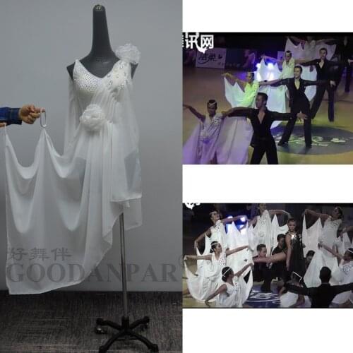 White latin dance dress girls salsa dancing dress competition dresses salsa samba dancewear