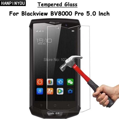 For Blackview BV8000 Pro 5.0" Clear Tempered Glass Screen Protector Ultra Thin Explosion-proof Protective Film Guard + Clean Kit