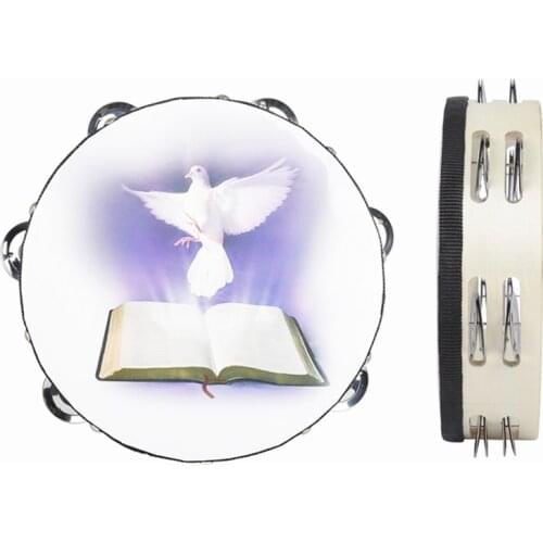 1pcs 8 inch Double-layer Hand Tambourine Orff Hand Bell Early Education Equipment Musical Instrument