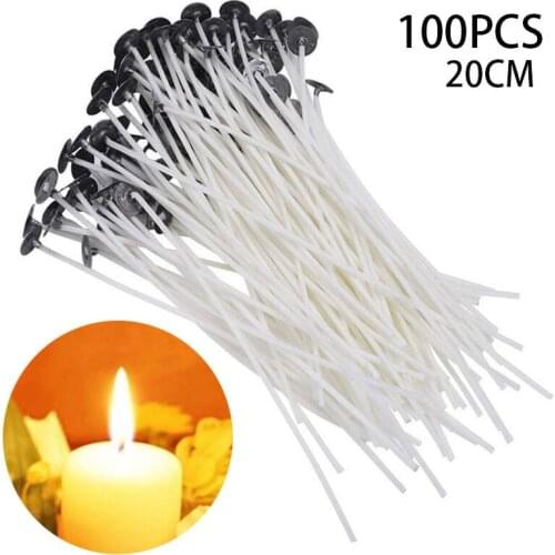 100PCS 20cm Cotton Candle Wick Core Candle Making Birthday Christmas Gifts Candles Diy Candles Making Supplies