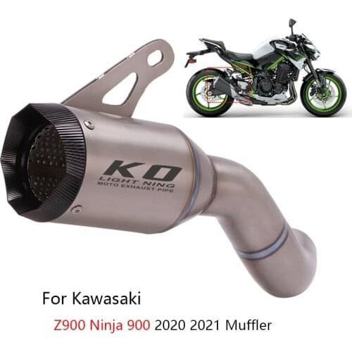 For Kawasaki Z900 Ninja 900 2020 2021 Exhaust Pipe Motorcycle Slip-on Muffler No DB Killer Escape Reserve Catalyst Titanium