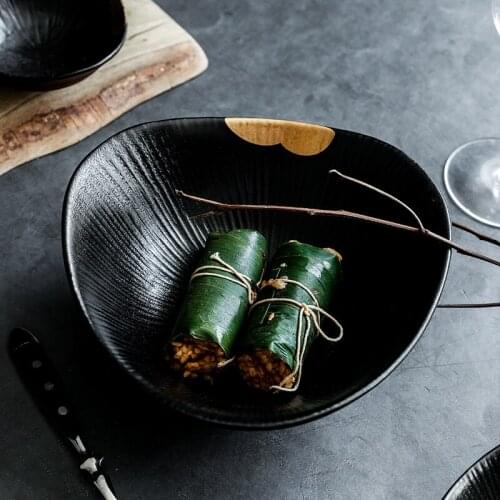 European-style Ceramic Tableware Plate shallow Bowl Household Serving Plate Cold Vegetable Bowl Salad Bowl