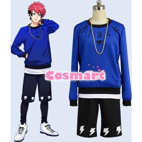 Game A3!Team Summer Figure Nanao Taichi Daily Fashion Uniform Tee+Pullover+Necklace+Shorts Cosplay Costume For Adult