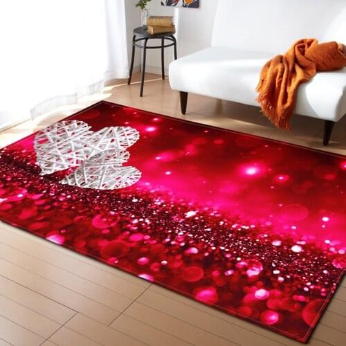Valentines Day Living Room Carpet Home Decoration Childrens Bedroom Bedside Rug Balcony Hallway Bathroom Anti-Slip Floor Mat