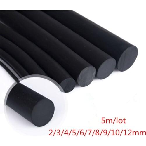 5m/lot diameter 2 3 4 5 6 7 8 9 10 12mm oil resistance abrasion resistance NBR nitrile round rubber sealing strip Rope strip