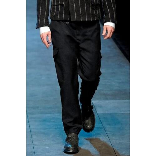 Mens wool casual trousers loose 2020 autumn and winter European and American show thickened plus size harem pants straight wool