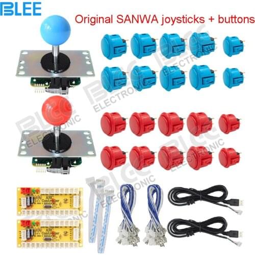 Original SANWA Joystick Arcade Kit DIY With SANWA OBSF-30 Push Button Zero Delay USB Encoder To PC /Raspberry Pi PS3 For Mame