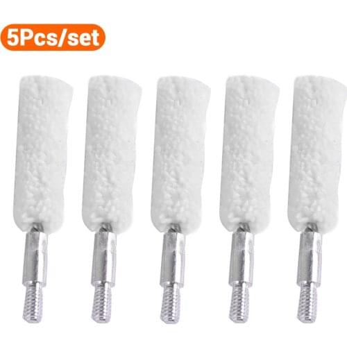 5Pcs Tactical Gun Bore Mop Brush Set 9mm 12GA .30 .300 .308cal .22cal .45cal Cotton Bristle Swab Pistol Hunting Gun Clean Brush