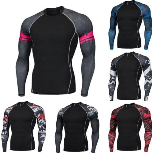 New Quick Dry Running Shirt Men Bodybuilding Sport T-Shirt Long Sleeve Compression Top Gym T Shirt Men Fitness Tight Clothes