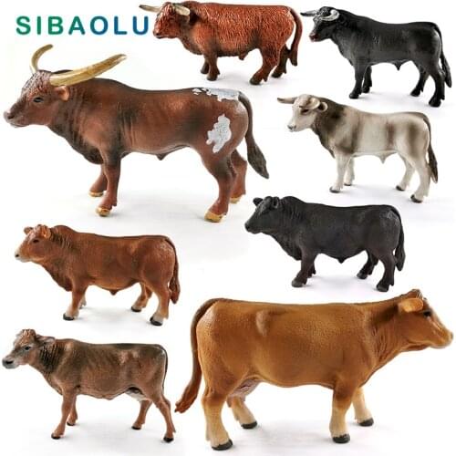 New Big Cow Cattle Ox Bull figurine Simulation Farm Animal model home decor miniature fairy garden decoration accessories modern