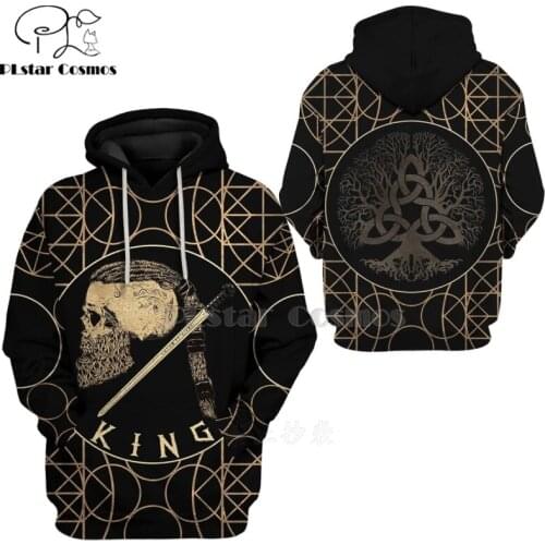 PLstar Cosmos Viking Warrior Tattoo Pullover Tracksuit casual 3D Print Zipper/Hoodie/Sweatshirt/Jacket/Mens Women style-74