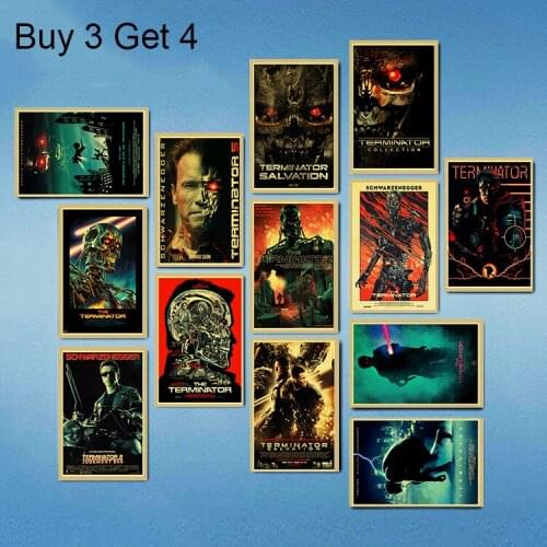 Retro Posters and Prints Classic Movie The Terminator Home Room Wall Decoration Vintage Poster Paintings Printed Wall Decor