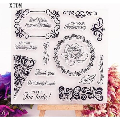 Hot selling Flower transparent clear stamp / silicone seal roller stamp DIY scrapbook album / card production