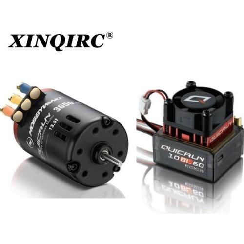 QuicRun 3650 Sensored Brushless Motor + 10BL60 60A Sensored Brushless ESC + LED Program Box General Combo for RC 1/10 Car