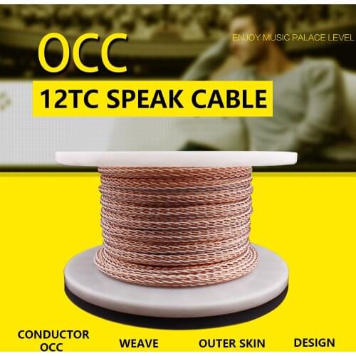 Free shipping YYAUDIO 12TC Twist Cable OCC Speaker Cable HIFI Audio loudspeaker Wire Cord DIY 24 Strands