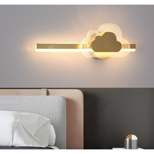Indoor Modern LED Wall Lamp Acrylic Gold Sconce Light For Bedroom Bedside Corridor Stairs Living Room Decoration Lighting
