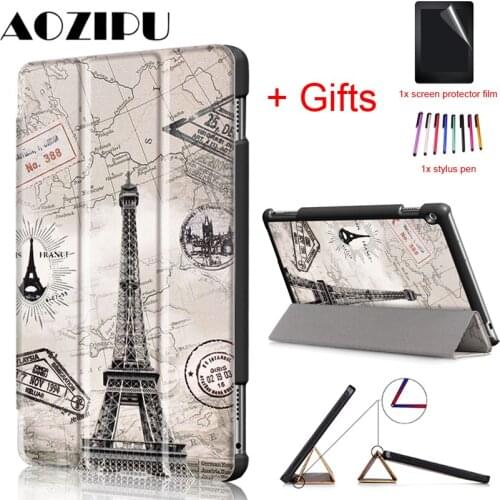 Smart Magnet Case for Huawei MediaPad M3 Lite 10 BAH-W09 BAH-AL00 10.1" Tablet PU leather Protective Cover Case+Film+Pen