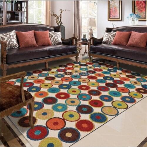 Vintage Abstract Rug Water Color Multicolor Circle Pattern Carpet Carpets for Living Room Bedroom Rugs Non-slip and Anti-wrinkle