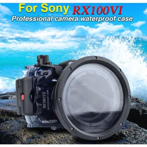 Seafrogs 60m/195ft Underwater Camera Waterproof Case Scuba Diving Housing for Sony RX100 VI Mark 6 Photography