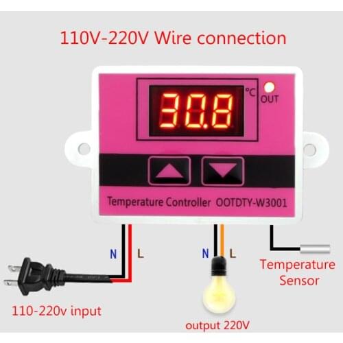 W3001 Temperature Controller AC110-220V Microcomputer Thermostat Switch Digital LED Display