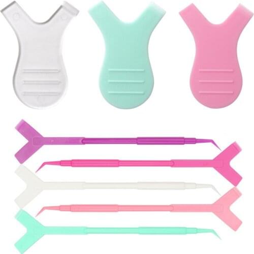 10Pcs Perm Eyelash Wand Eyelash Lifting Kit Lash Clean Comb Auxiliary Tools Eye Lash Extension Y Brushes Makeup Mascara Tools