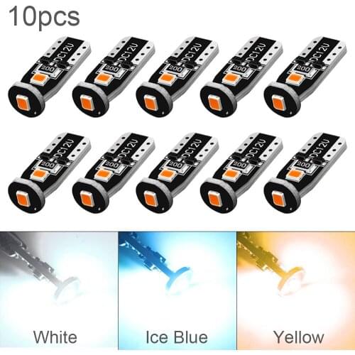 10pcs Super Bright Error Free 194 168 175 2825 W5W T10 912 LED Bulbs Xenon White 3030 Chipset for Car Interior Signal Lamp