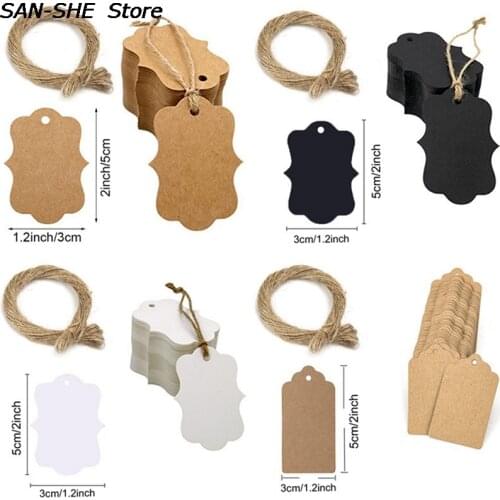 100pcs Brown Kraft Paper Tags For Wedding Or Party Decoration Gift Tags And Packaging Hang Tags Is Customized DIY Labels