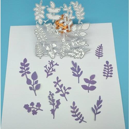 12 kinds of leaves, flowers and plants, metal cutting mold, scrapbook album decoration, DIY handmade art
