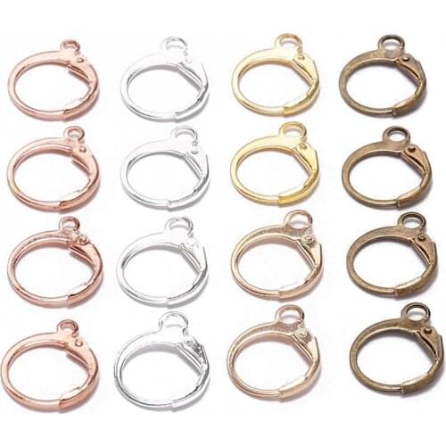 20pcs 14x12mm French Earring Hooks Gold Silver Bronze Color Metal Clasps for DIY Jewelry Earring Making Findings Supplies