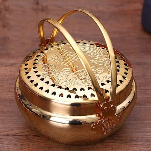 2021 Chinese bride wedding props wedding supplies women dowry set copper pots wedding copper fire red