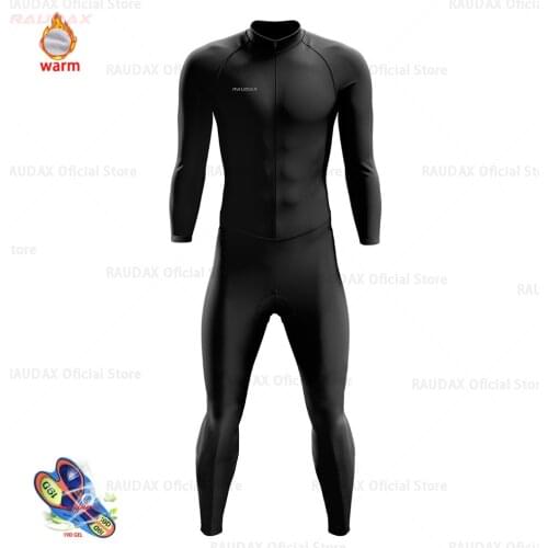 2021 Classic Black Winter Thermal Fleece Cycling Jersey Sets Ropa Ciclismo Men Long Sleeve MTB Bike Clothes Outdoor Sports Shirt