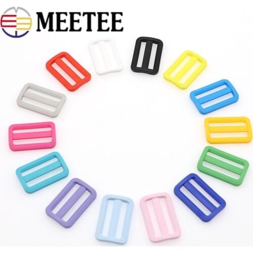 30pc Meetee 32/38mm Color POM Plastic Slider Tri-Glide Adjustment Buckles for Backpack Strap Ring Buckle DIY Webbing Accessories
