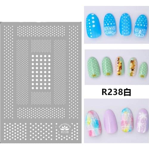 3D Stickers for Nails Self-adhesive Design White Dots Stripe for Girl Nail Art Decorations Decals Foil Wrap Manicure Accessories