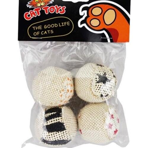4pcs/pack Ball Cat Toy Interactive Cat Toys Play Chewing Rattle Scratch Catch Pet Kitten Cat Exrecise Toy Balls 50pack