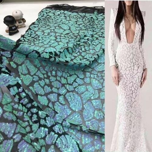 5yards/pc) High quality allover embroidered African party lace elegant and delicate sequins French net lace for dress FSS312
