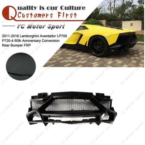Car Accessories FRP Fiber Glass Rear Bumper Fit For 2011-2016 Aventador LP700 LP720-4-50th Anniversary Conversion Bumper Cover