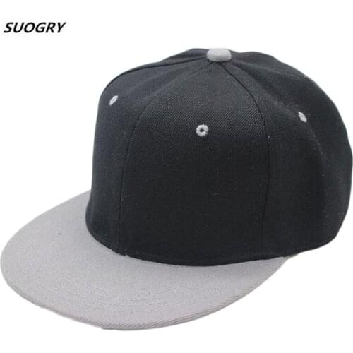 Wholesale Hip Hop Flat Peaked Cap Adult Solid Color Patched Baseball Hat Women and Men Logo Custom Plain Snapback Cap 9 Colos