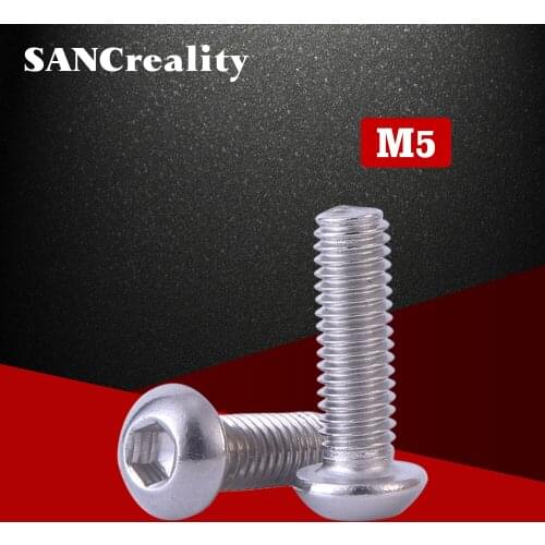 M5 Hexagon Hex Socket Button Head Screw Bolts Round Head Screws 304 Stainless Steel