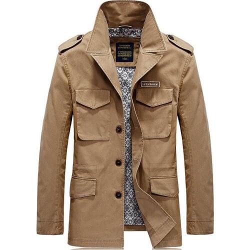 Brand Autumn Trench Jacket Mens Jackets And Coats Solid Casual Cotton Men Windbreaker veste homme Coat Male Plus Size M-4XL