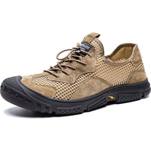 Large Size 46 Cow suede Men Hiking Shoes Breathable Trekking shoes Outdoor Sneakers Men Mountain climbing Walking shoes male