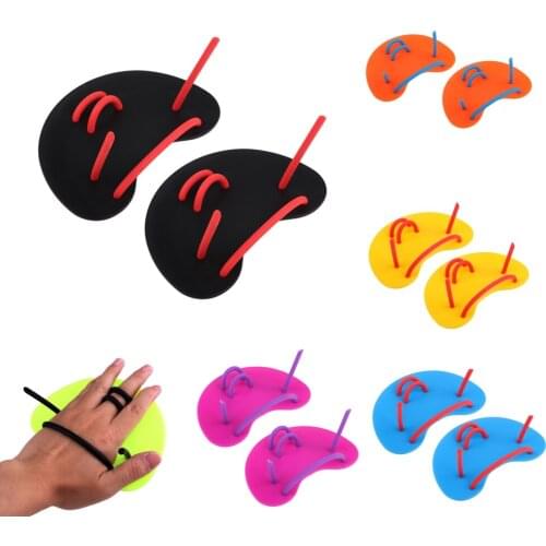 1 Pair Unisex Swimming Hand Paddles Finger Fins Gloves Palm Wear for Swim Training Aid Diving Surfing Water Sports Kids Adult