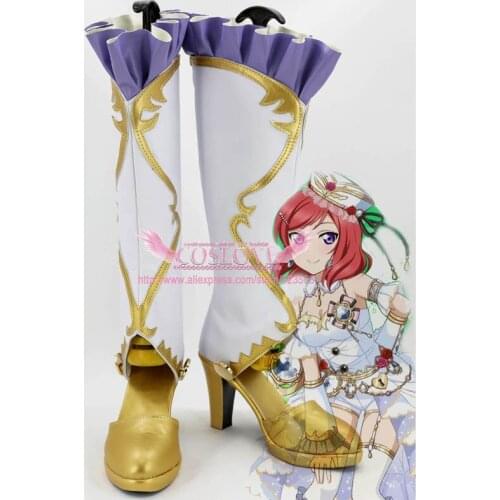 Lovelive!Birthstone Nishikino Maki White Shoes Cosplay Boots CosplayLove For Halloween Christmas Party
