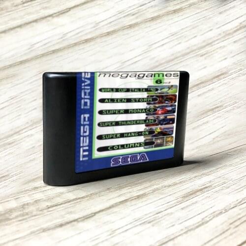 Mega Games 6 Vol. 2(super hang-on super thunder blade alien storm) - EUR Label Flashkit MD Card forSega Megadrive Game Console