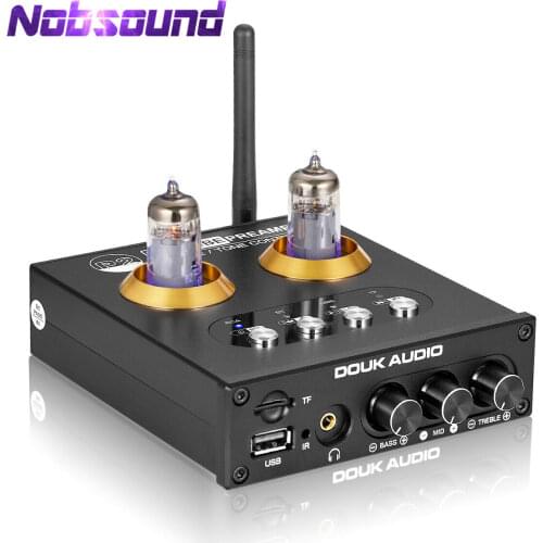 Nobsound Mini Bluetooth 5.0 Vacuum Tube Preamp HiFi Stereo Receiver USB Player Audio Headphone Amplifier