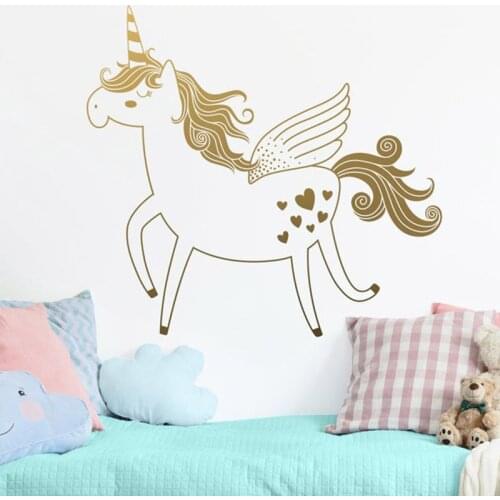 Unicorn Wall Decal - Vinyl Wall Decal, Unicorn Wall sticker , Kids room Decal, Nursery Decal, Removable Wall Sticker, A13-022