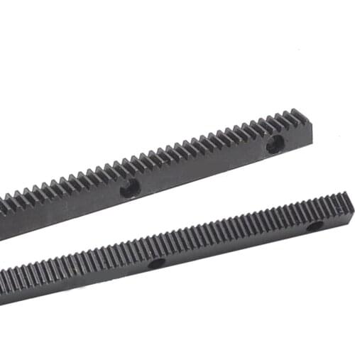 1M/1.5M/2M Spur Rack Gear Rack Guide/Straight Teeth Rack 45# Steel Side Fixing Hole Harden 12*12*500/15*15*500/20*20*500mm