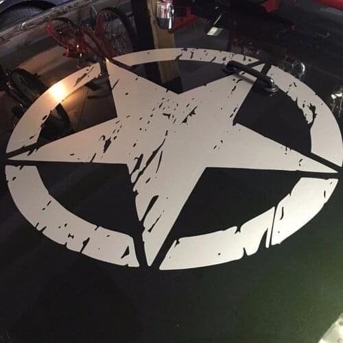 New Style Fashion Durable Army Star Distressed Decal Large 20" Approx Vinyl Military Hood Graphic Body 50CM Fits For Jeep