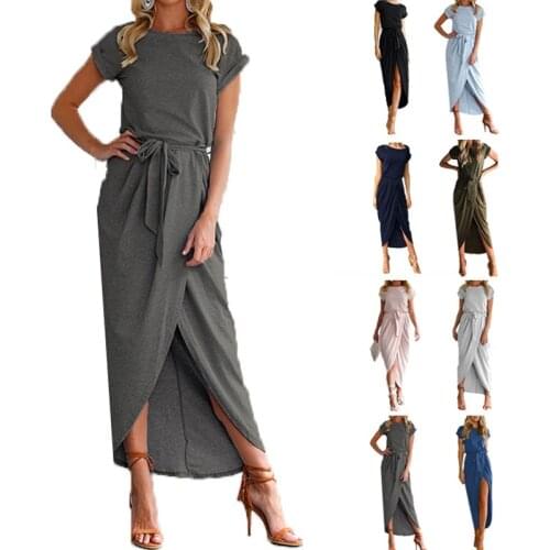 Plus Size Summer Irregular with round neck Long Dresses for Women Party Sexy Vestidos skirts 2021 New